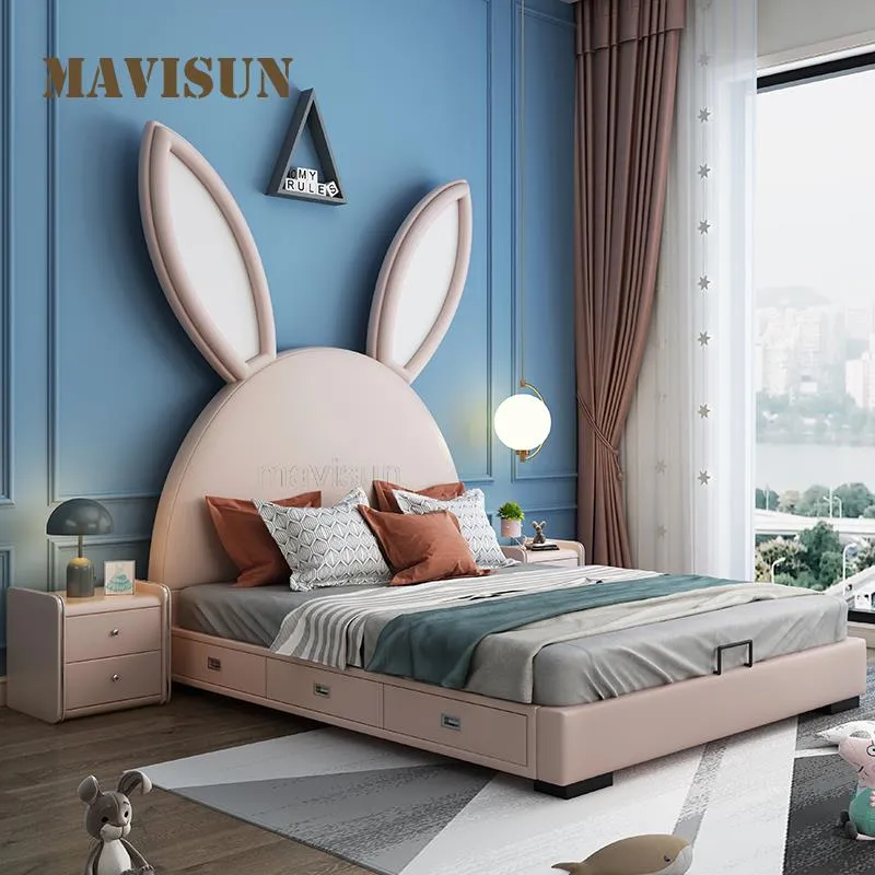 Rabbit Children's Bed Simple Style Solid Wood Bedroom Bed