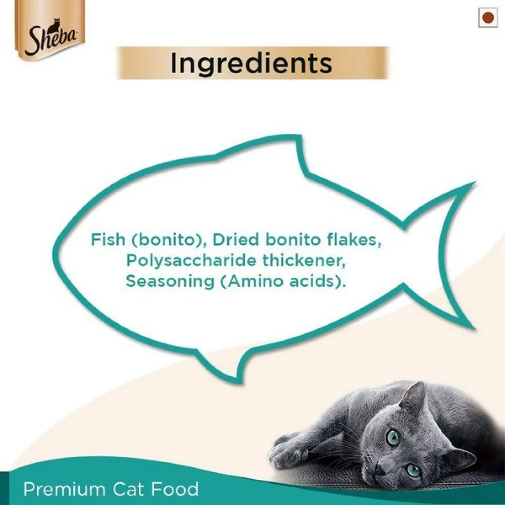 Sheba Fish with Dry Bonito Flake Premium Cat Wet Food and Chicken Flavour Irresistible All Life Stage Cat Dry Food Combo