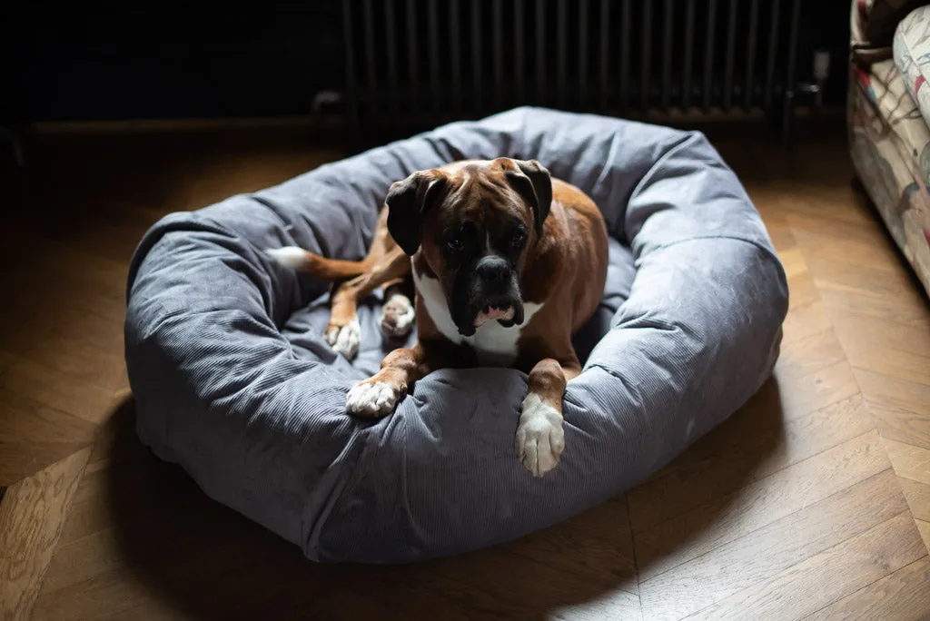 SILVER GREY DOG BED