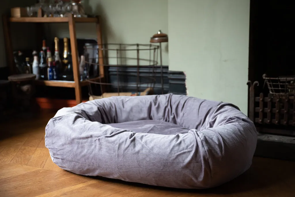 SILVER GREY DOG BED
