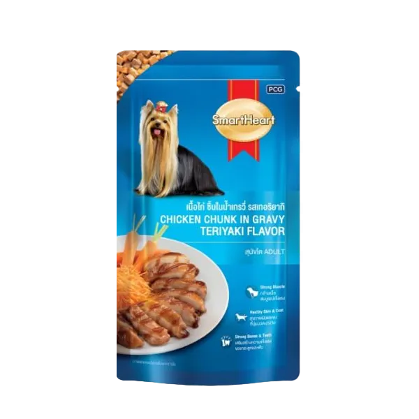 Smartheart Dog Food Chicken Chunk In Gravy Teriyaki Flavour 80g