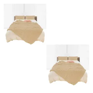 SOGA 2X 160X200cm Throw Blanket Coffee Double Layer Rabbit Fur Cozy Comfort with Stylish Decor