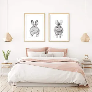 **VENDU - Original Artwork - Rabbit duo - front and behind - 12x18 each