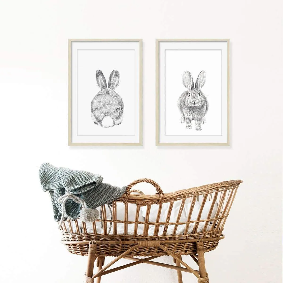 **VENDU - Original Artwork - Rabbit duo - front and behind - 12x18 each