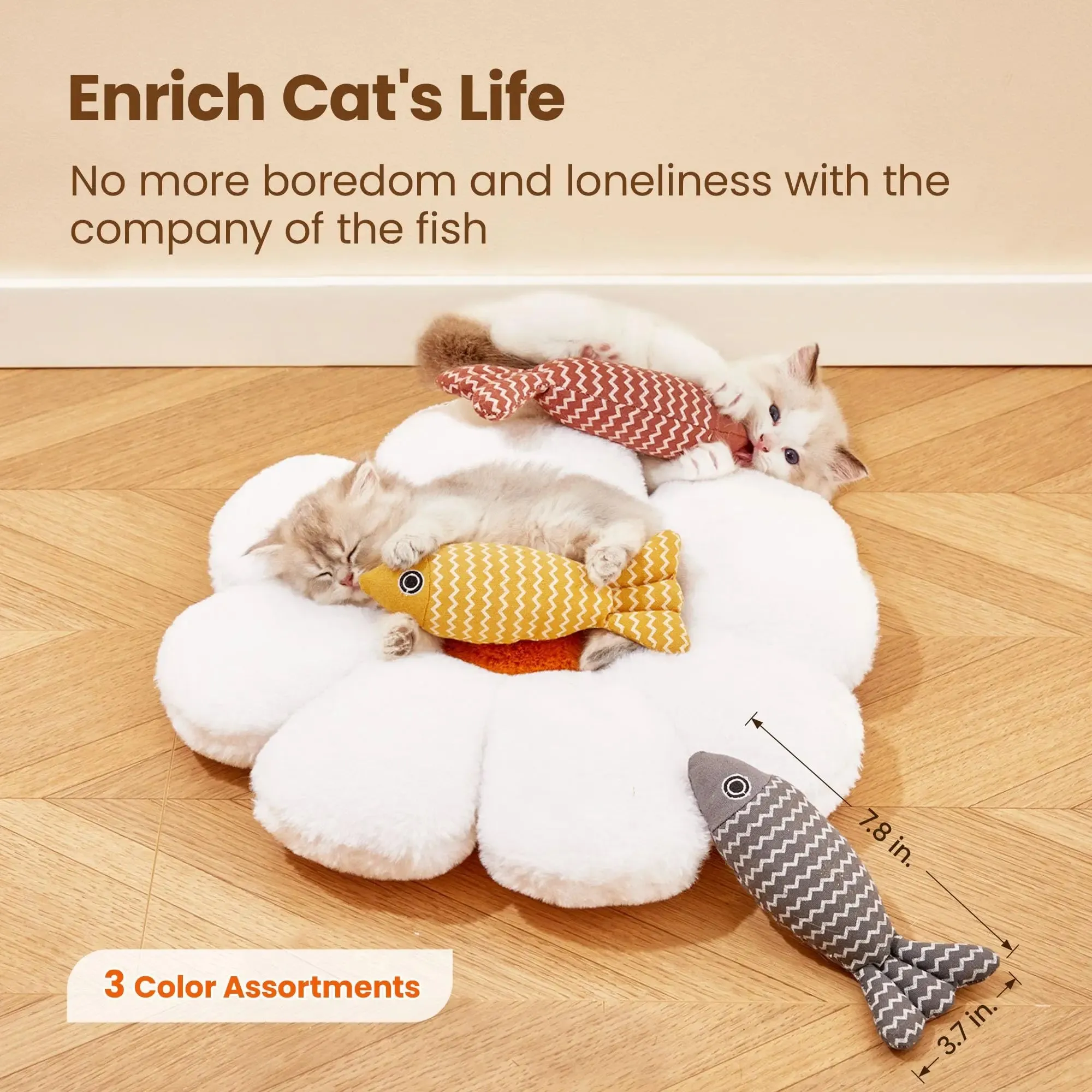 Vibrant Fish Crinkle Catnip Toys